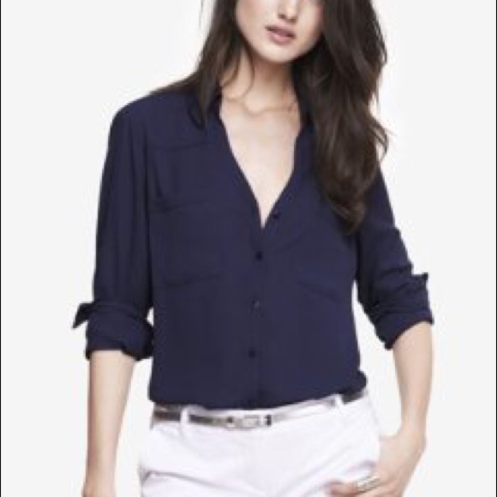 Express Portofino Blouse in Navy (Small)